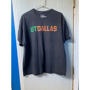 Champion Authentic UT Dallas Black Short Sleeve Mens TShirt Sz XL
